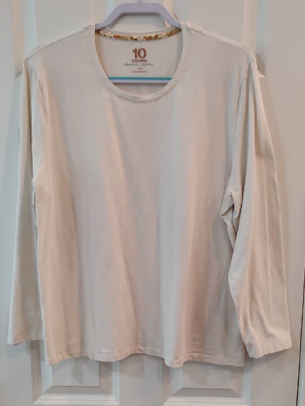 Gudrun Sjoden Womens Long Sleeve Jersey Top in Light Cream